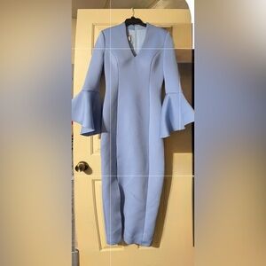 Jovani Light Blue Long Sleeve Dress with Flare Cuffs